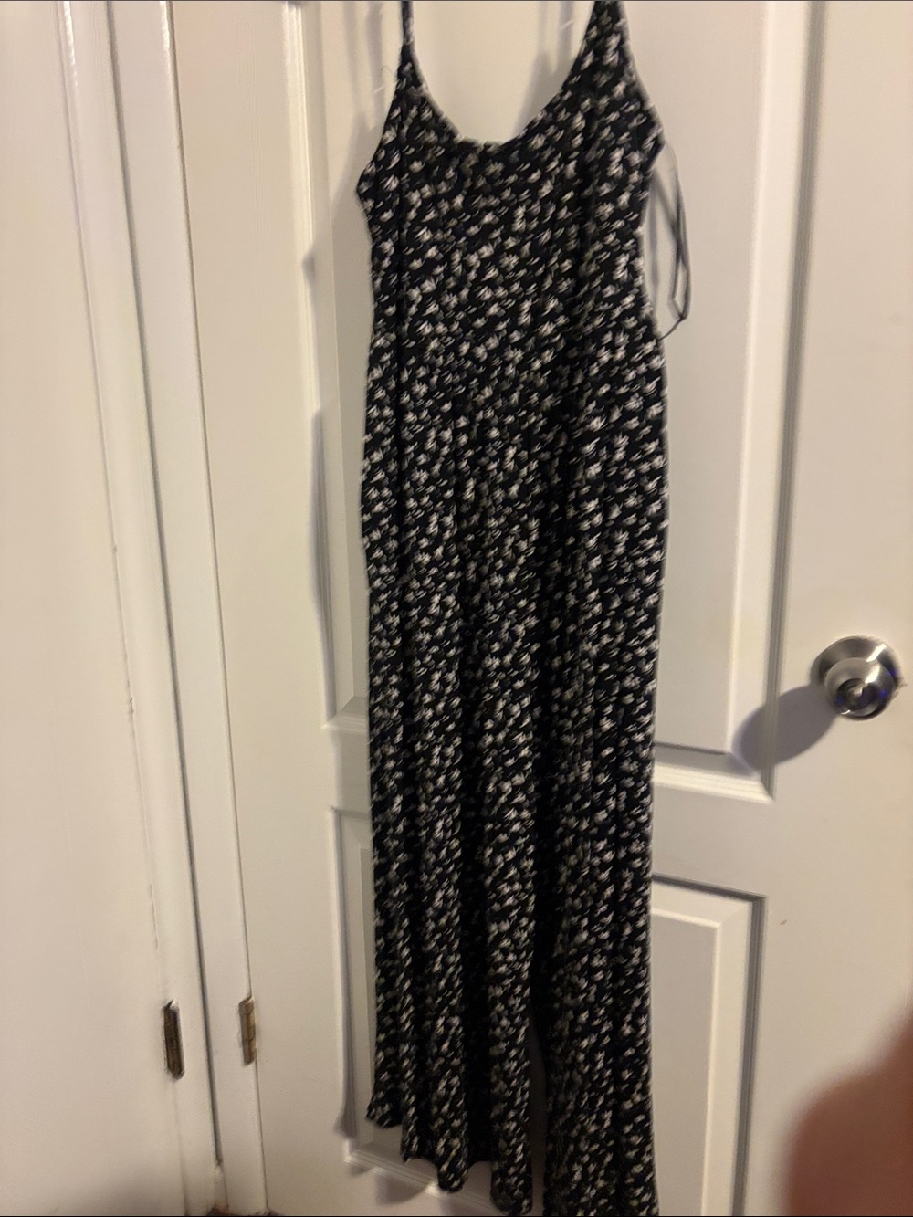 Black Floral Jumpsuit with Spaghetti Straps